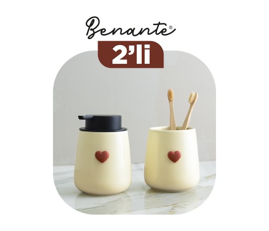 Kalp Figürlü Sıvı Sabunluk Seti