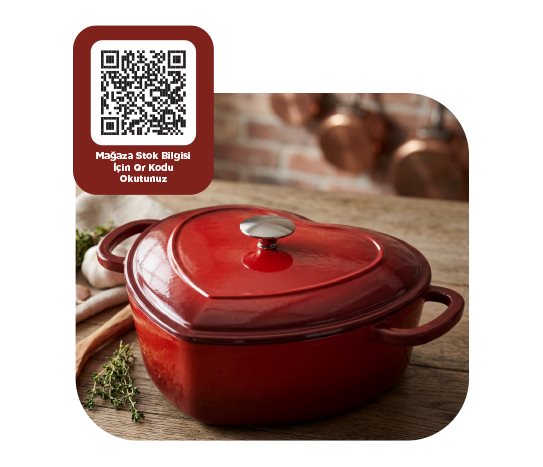 Kalp Şekilli Döküm Tencere