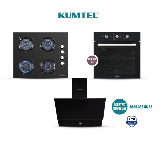 SİYAH TURBO CAM ANKASTRE SET