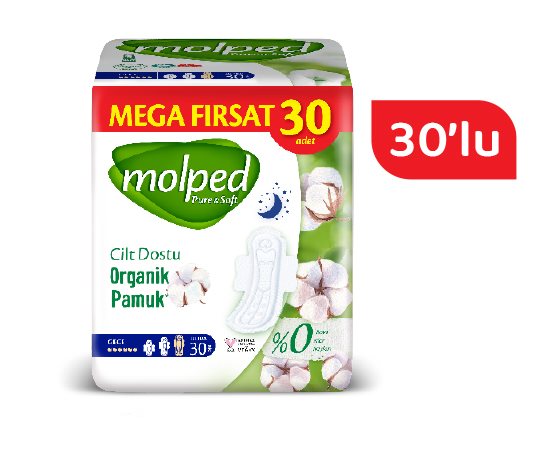Molped Hijyenik Ped Pure&amp;Soft Gece