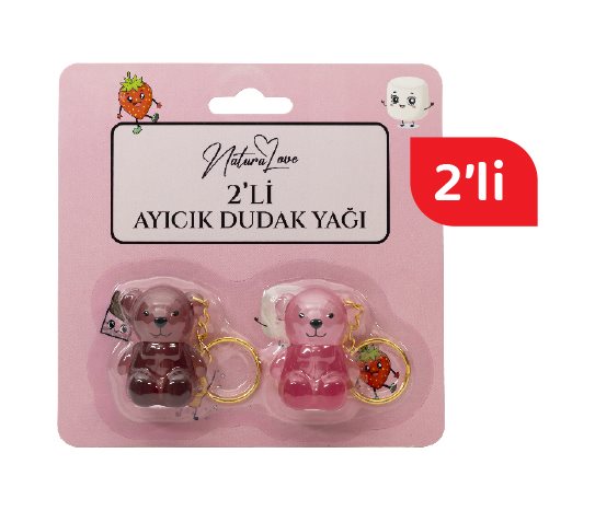 Naturalove Ayıcık Anahtarlıklı Dudak Yağı Seti