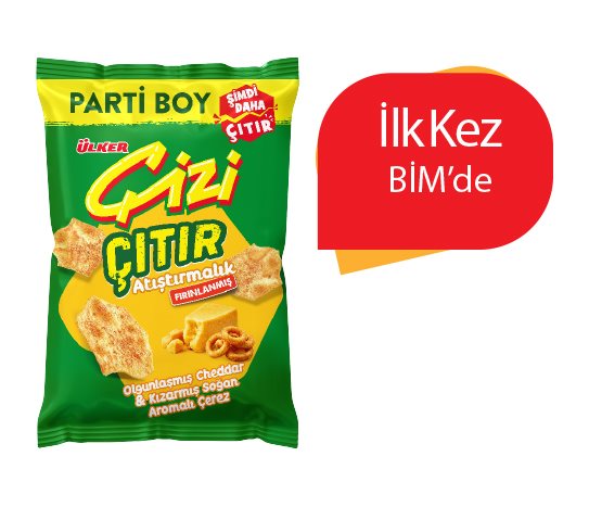 Ülker Çizi Olgunlaşmış Cheddar &amp;Kızarmış Soğan Aromalı Kraker