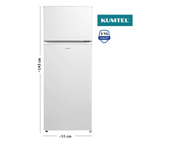 Kumtel ÇİFT KAPILI BUZDOLABI DEFROST 204 L