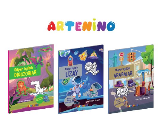 Artenino Parlak Stickerli Aktivite/Boyama Kitapları