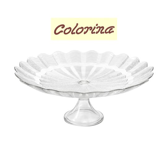 Colorina Cam Gravürlü Ayaklı Kase ~30 cm