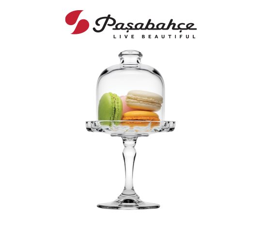 Paşabahçe Patisserie Ayaklı Kapaklı Servis Tabağı ~11,3x18,7 cm