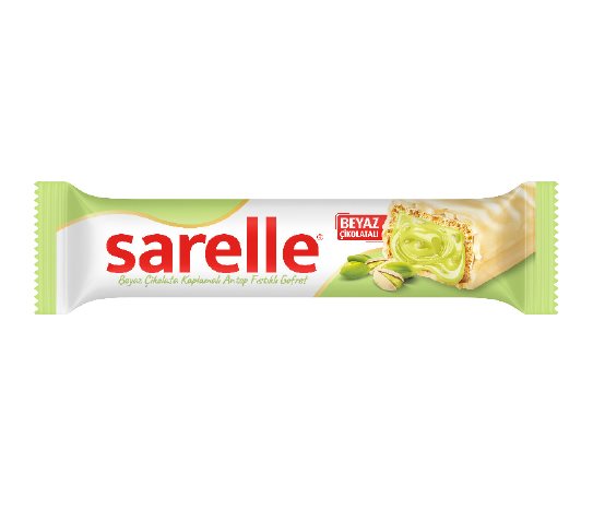 Sarelle Beyaz Çikolata Kaplamalı Antep Fıstıklı Gofret