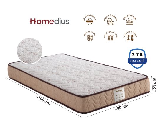 Homedius BAMBOO PLUS BONEL YAYLI TEK KİŞİLİK YATAK