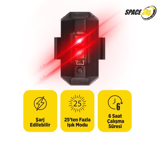 Space24 Şarjlı Led Flaşör Spk01