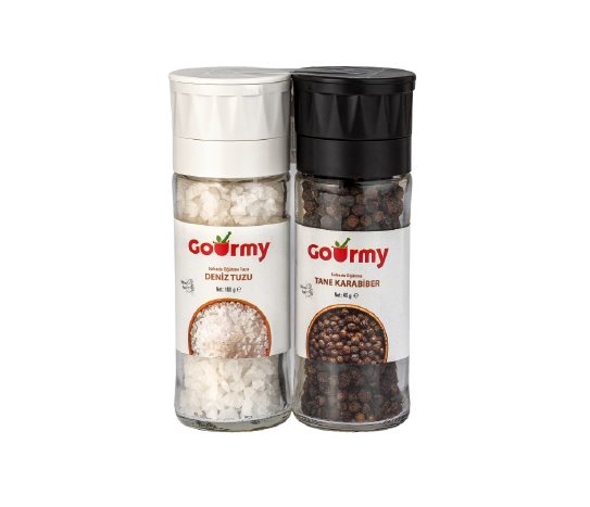 Gourmy Değirmenli Tuz 100 g &amp;Karabiber 45 g Set
