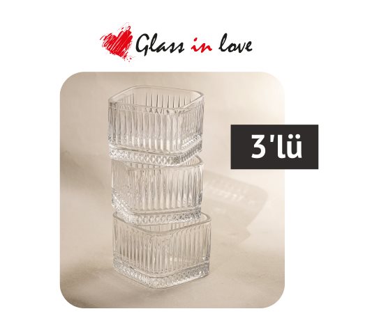 GLASS IN LOVE Gravürlü Cam Tatlı Kasesi ~250 ml