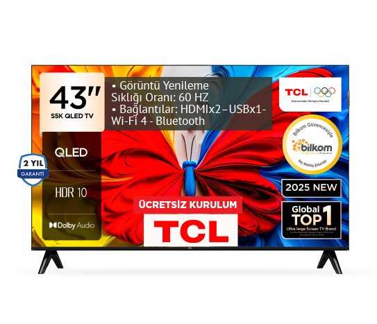 TCL 43 İNÇ FULL HD QLED ANDROID TV 43S5K