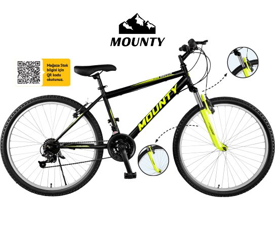 Mounty ROCCIA 26 JANT SİYAH BİSİKLET