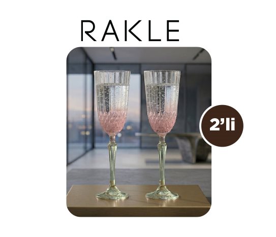Rakle Renkli Ayaklı Kahve Yanı Su Bardağı