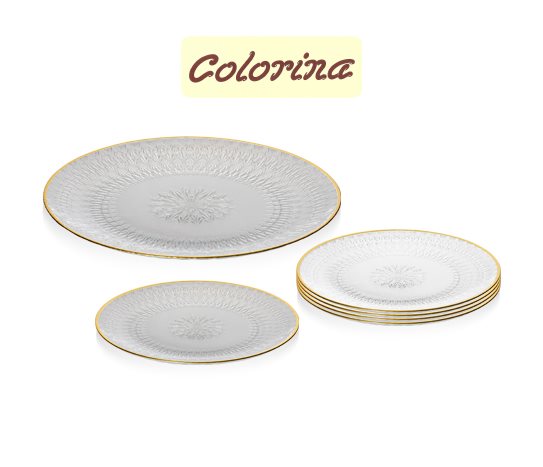 Colorina Altın Rimli 6+1 Pasta Servis Seti