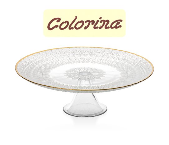 Colorina Altın Rimli Ayaklı Kek Tabağı