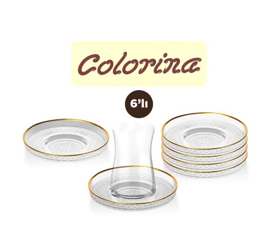 Colorina Altın Rimli Çay Tabağı