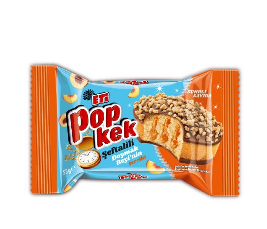 Eti Popkek Şeftalili Soslu Kakao Kaplamalı Bisküvi Kırıntılı Kek