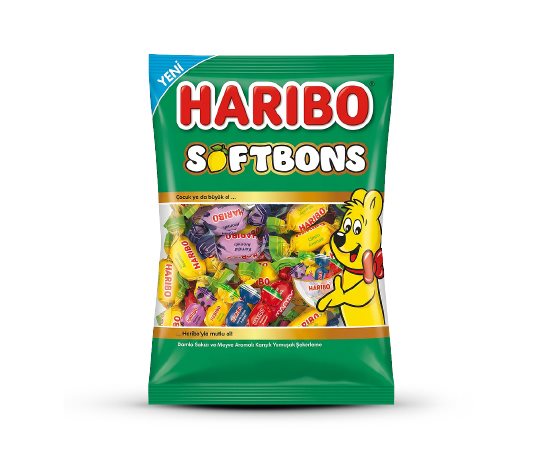 Haribo Softbons Damla Sakızı ve Meyve Aromalı Karışık Yumuşak Şekerleme