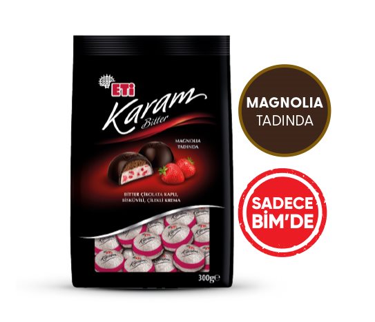 Eti Karam Bisküvili Çilek Krema Dolgulu Bitter Çikolata