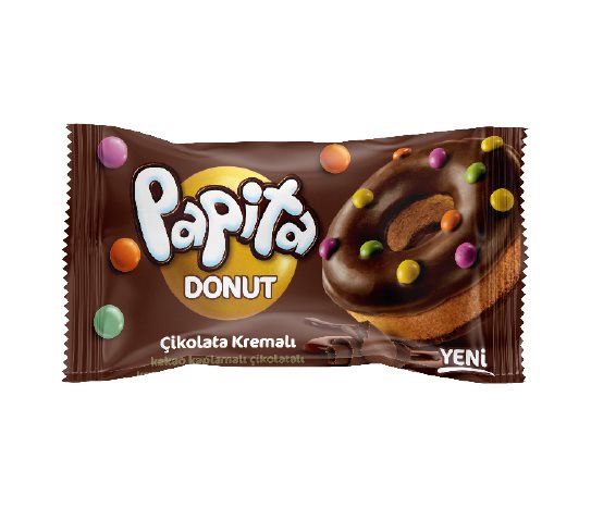 Papita Donut Kakao Kaplamalı Çikolata Kremalı Kek