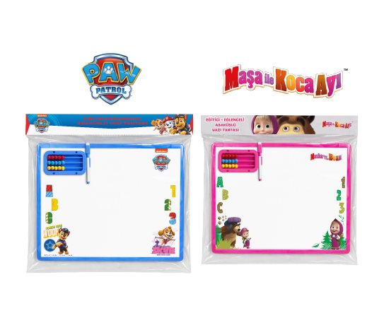 Maşa ile Koca Ayı - Paw Patrol Lisanslı Abaküslü Yazı Tahtası