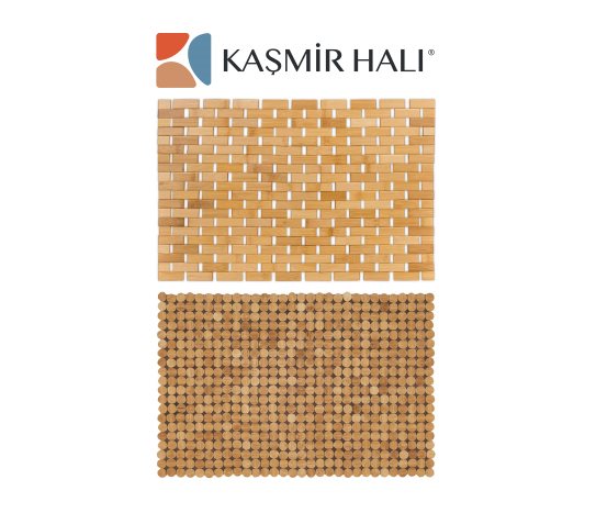 Kaşmir Halı Bambu Banyo Paspası ~40x60 cm