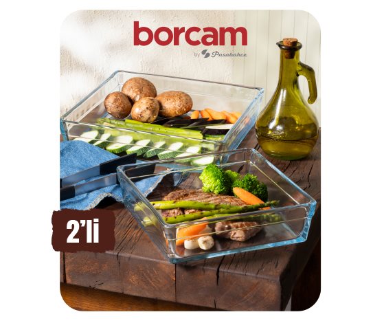Borcam Kare Borcam Fırın Tepsi Seti