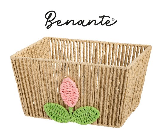 Benante Çiçek Motifli Organizer Sepet