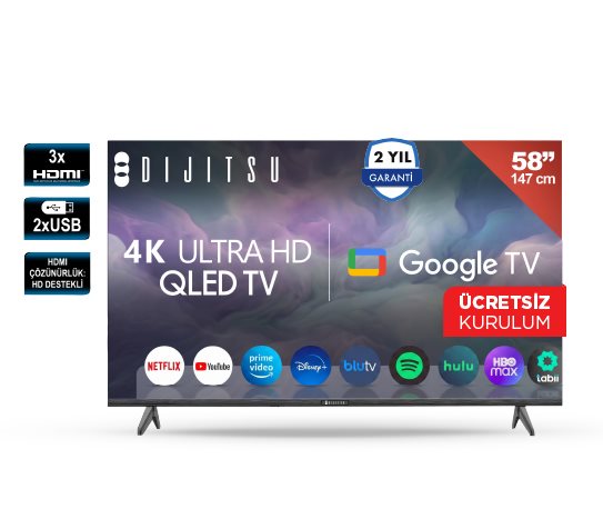 DIJITSU 58 İnç 4K Ultra HD Qled Google TV DQ33/3800