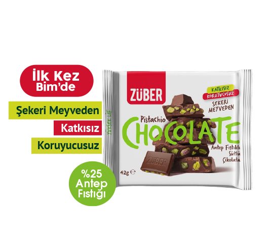 Züber Antep Fıstıklı Sütlü Çikolata
