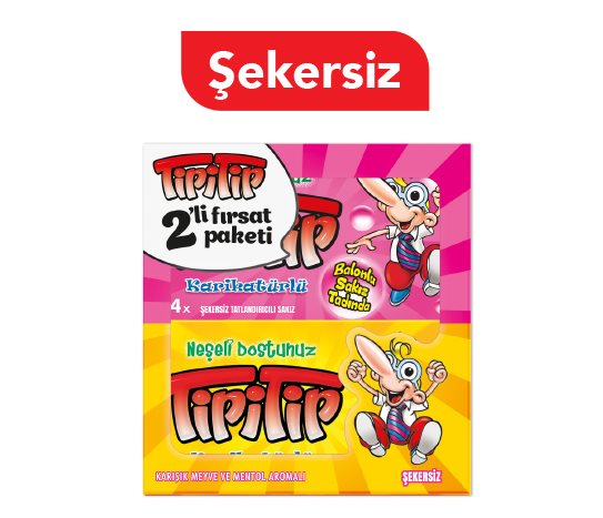 Tipitip Karışık Meyve ve Mentol Aromalı Sakız