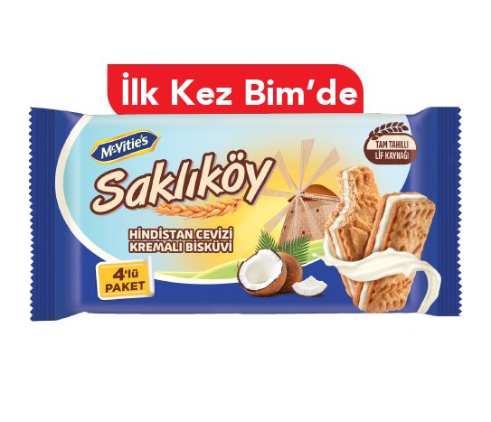Mcvities Saklıköy Hindistan Cevizli Kremalı Bisküvi