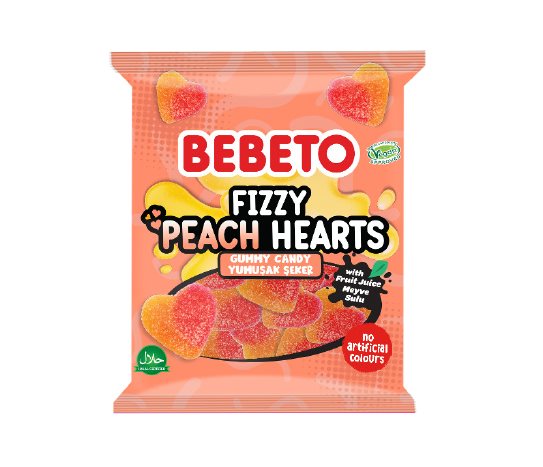 Bebeto Şeftalili Kalp Şekilli Yumuşak Şeker