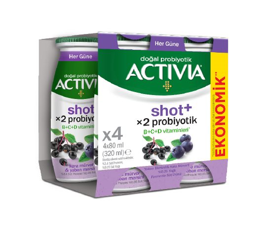 Activia Kara Mürverli &amp; Yaban Mersinli Shot+
