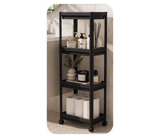 4 Katlı Tekerlekli Organizer ~36x23x101 cm