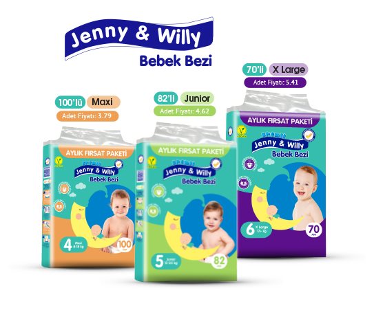 Jenny &amp; Willy Bebek Bezi Aylık Paket