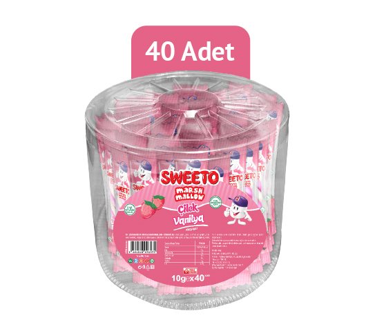Sweeto Çilek ve Vanilya Aromalı Marshmallow