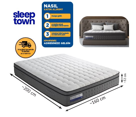 SLEEP TOWN LATEX POCKET YAYLI ÇİFT KİŞİLİK YATAK