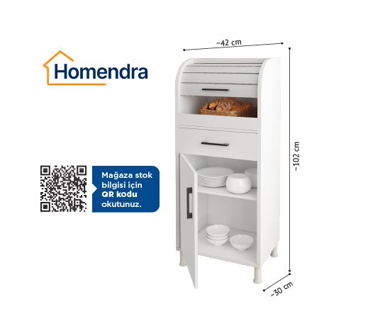 Homendra Ekmeklikli Mutfak Dolabı