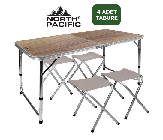North Pacific KATLANABİLİR MASA VE TABURE SETİ