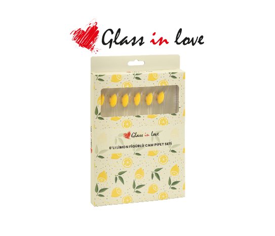 Glass in Love Limon Figürlü Pipet Seti