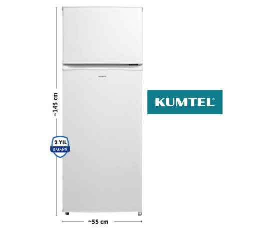 KUMTEL ÇİFT KAPILI BUZDOLABI DEFROST 204 L