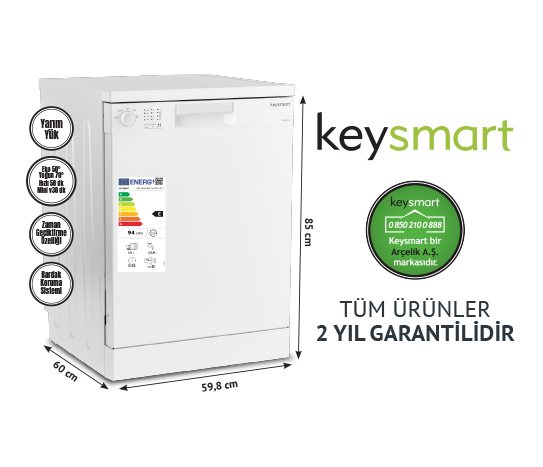 Keysmart 4 PROGRAMLI BULAŞIK MAKİNESİ KEY 4014 BM