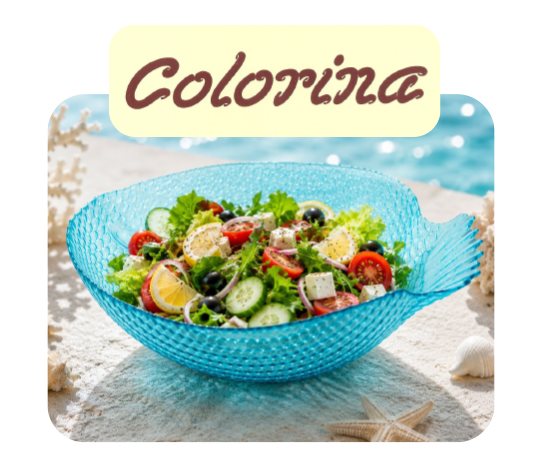 Colorina Balık Şekilli Derin Kase ~26 cm