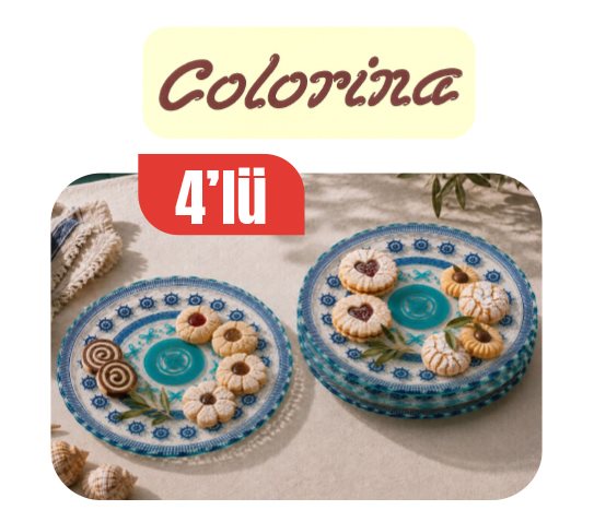 Colorina Desenli Pasta Tabağı ~21 cm