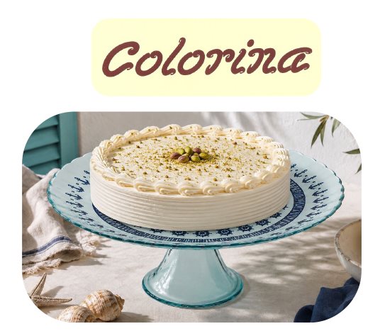 Colorina Desenli Ayaklı Servis Tabağı ~28 cm