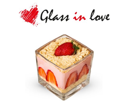 Glass in Love Kare Cam Tatlı Kasesi ~330 cc