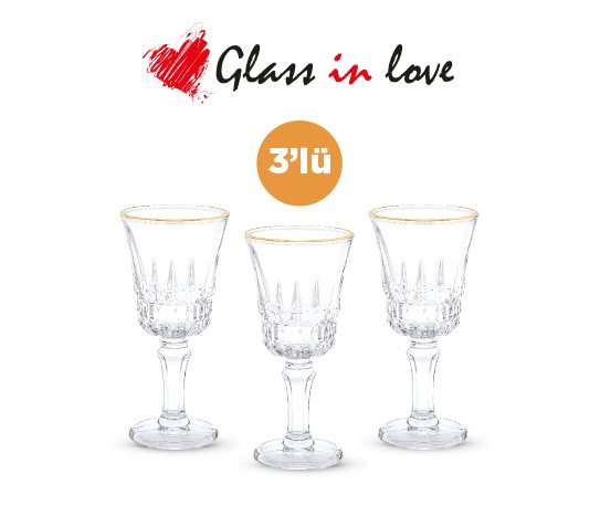 Glass in Love Rimli Kahve Yanı Su Bardağı ~125 cc