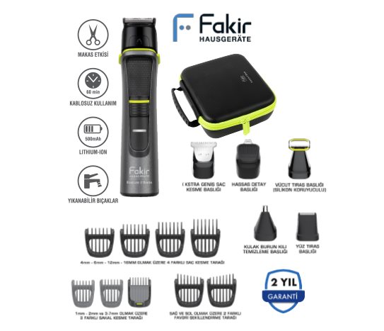 Fakir Execute 2 Blade 15i Bir Arada Çantalı Erkek Bakım Seti